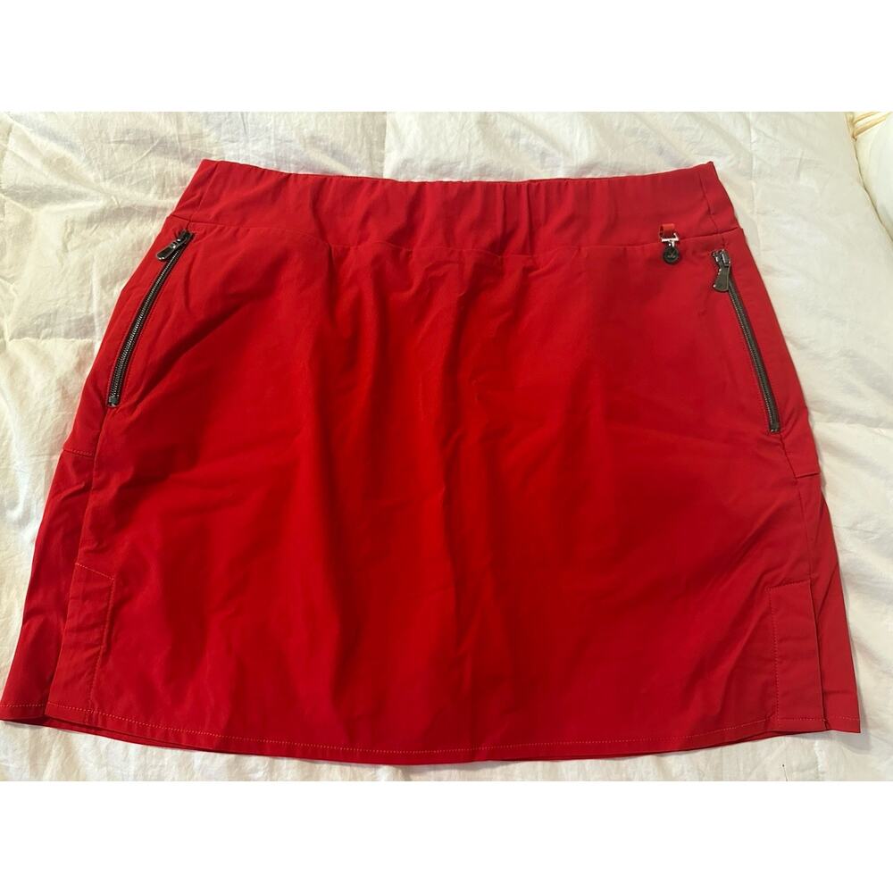 Anatomie Suzzette Womens Golf Travel Skort/Skirt Italy - Atomic RED L - NWT